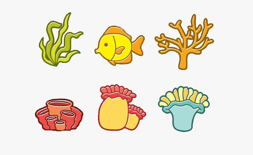 Coral Reef Cartoon Png - Cartoon Fish And Coral, Transparent Png, Free Download