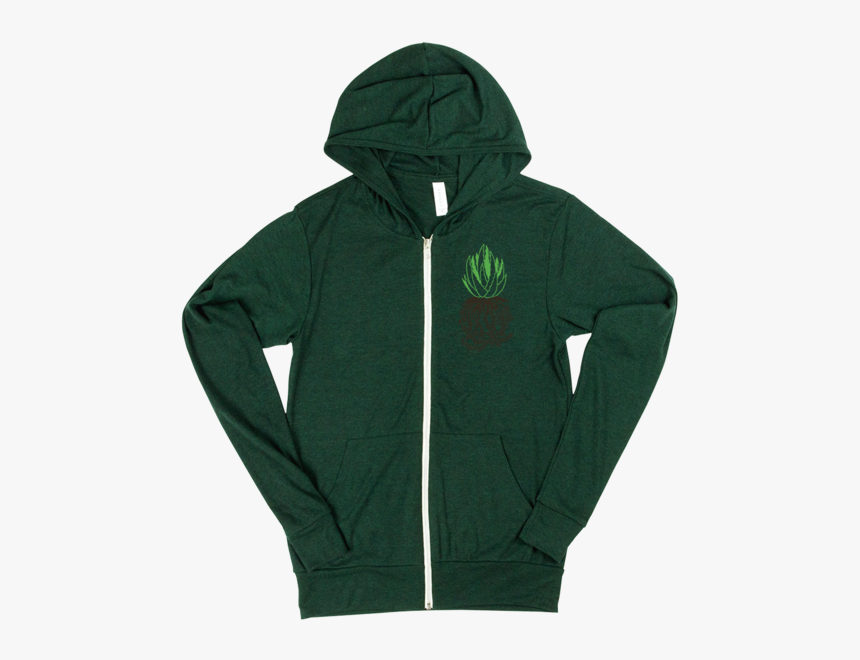 Succulent Zip Up Lightweight Hoodie Aloe Plant Green - Bella Canvas Unisex Triblend Full Zip Lightweight Hoodie, HD Png Download, Free Download