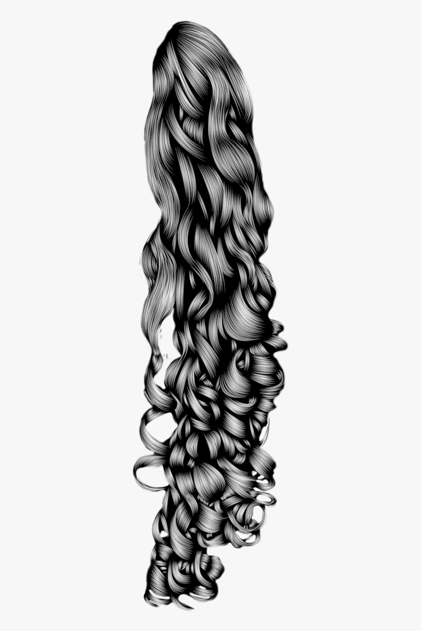 Black Curly Pony Tail By Hell - Curly Hair Png Transparent, Png Download, Free Download