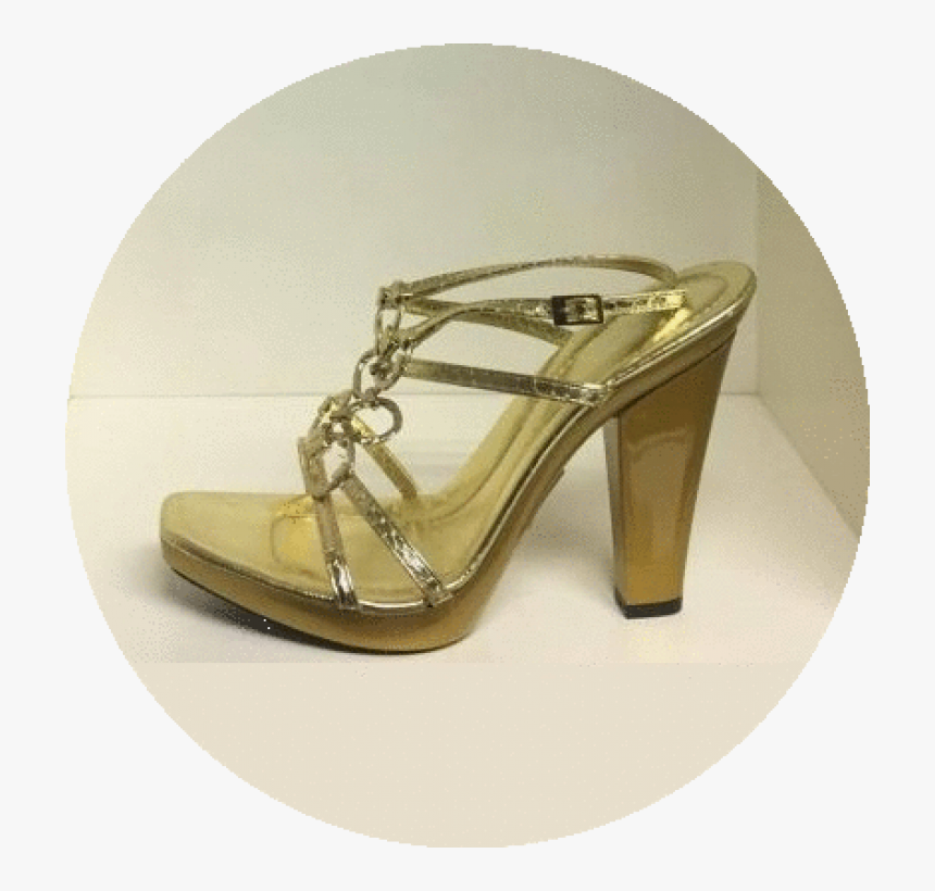 Italian Golden Leather Sandals With Heels - Basic Pump, HD Png Download, Free Download