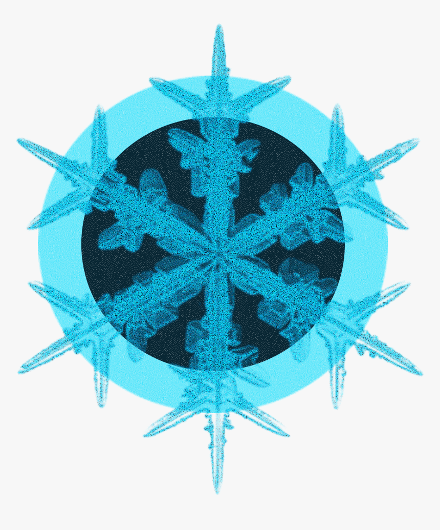 Azul Negro Cristalino Copo De Nieve Flor Hielo Png - Snow Crystal, Transparent Png, Free Download