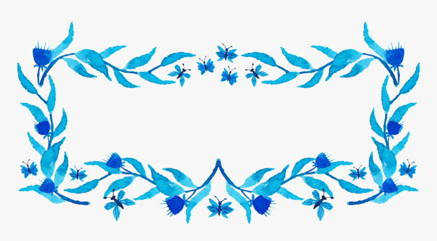 Sencilla Flor Azul Marco Cuadrado Png De Decoracion, Transparent Png, Free Download