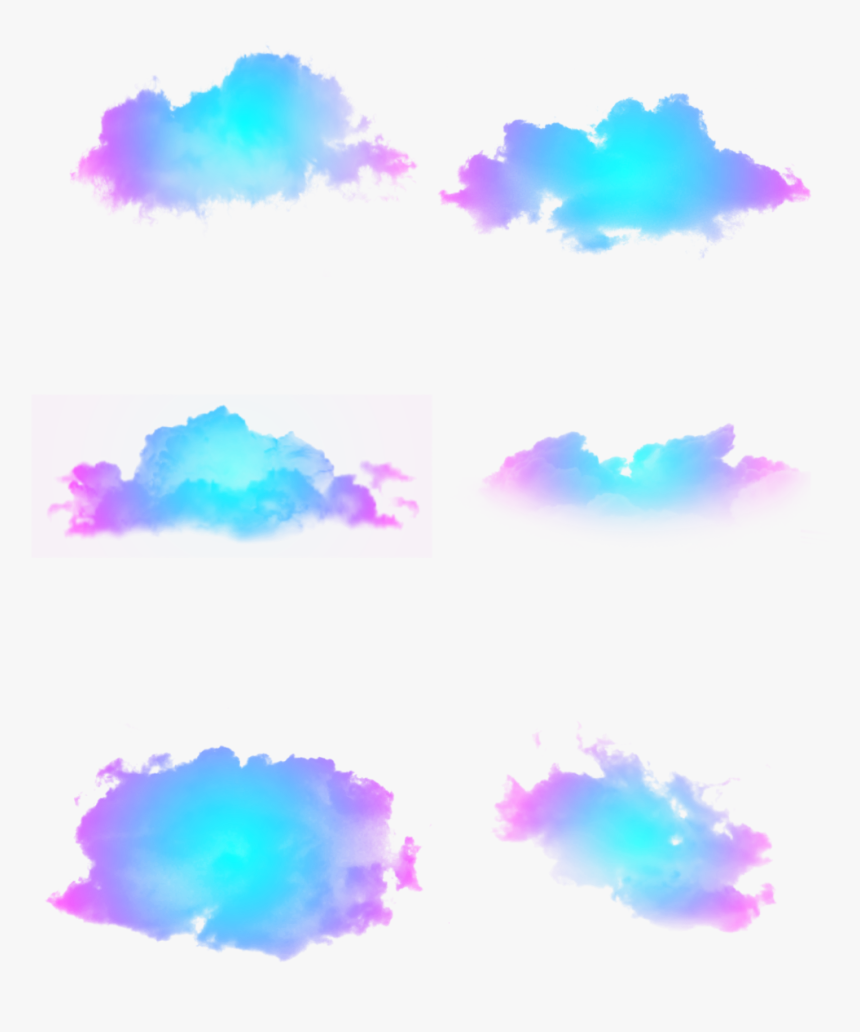Elemento De Nuvem Colorida Gradiente Azul Vermelho - Nuvem Colorida Png, Transparent Png, Free Download