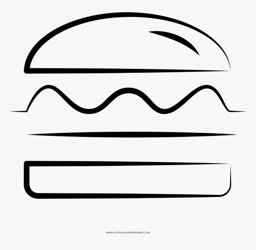 Hamburger Coloring Page - Line Art, HD Png Download, Free Download