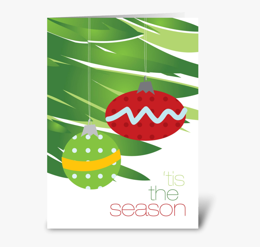 Xmas Ornaments Greeting Card - Greeting Card, HD Png Download, Free Download