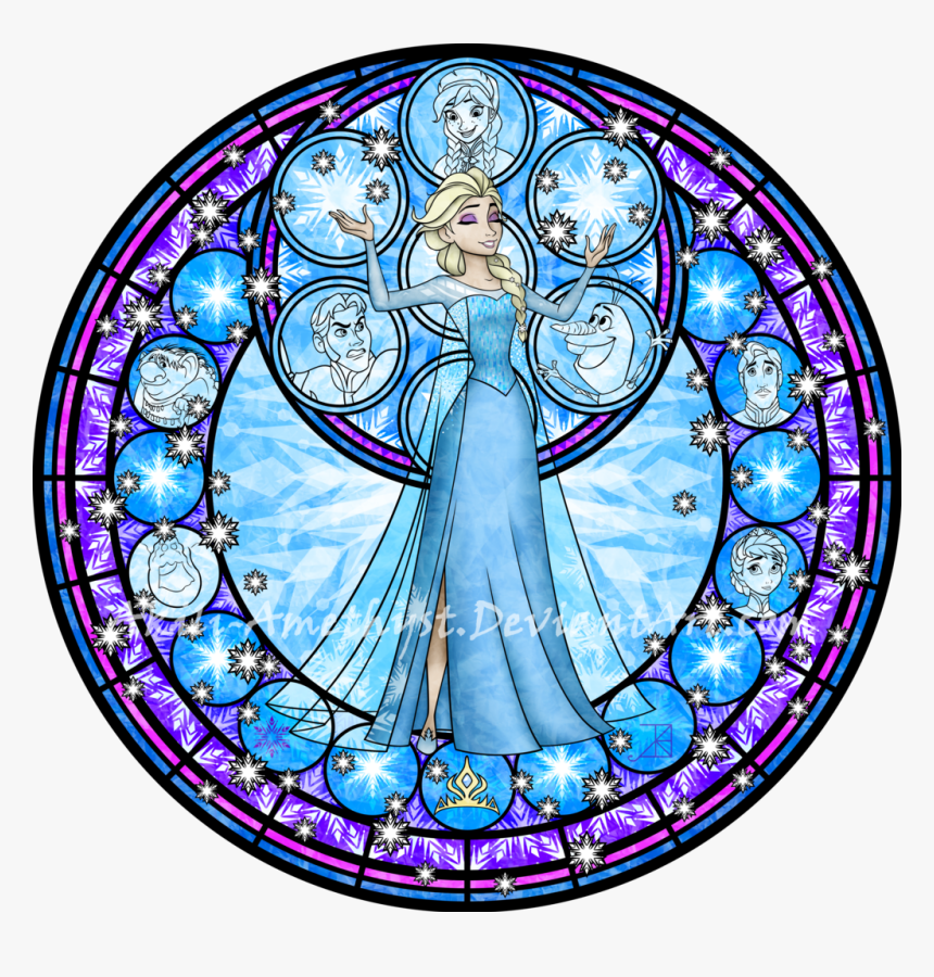 #freestickers #stainedglass #window #colorful #colourful - Disney Frozen Stained Glass, HD Png Download, Free Download