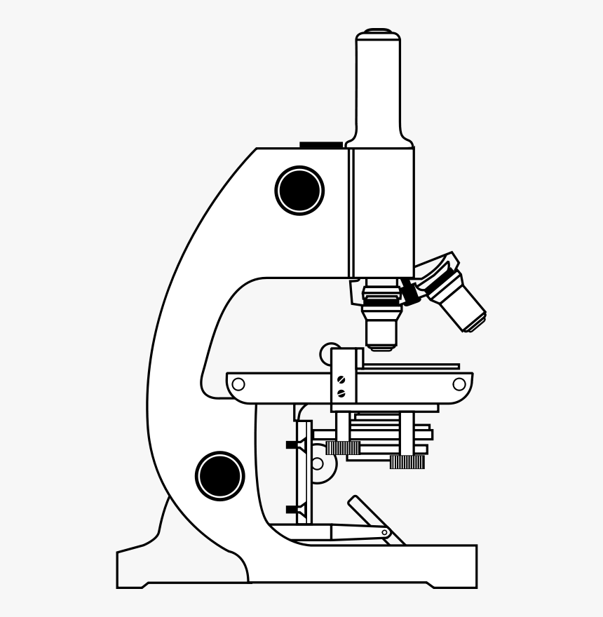 Microscope With Labels - Microscope Clipart Black And White, HD Png Download, Free Download