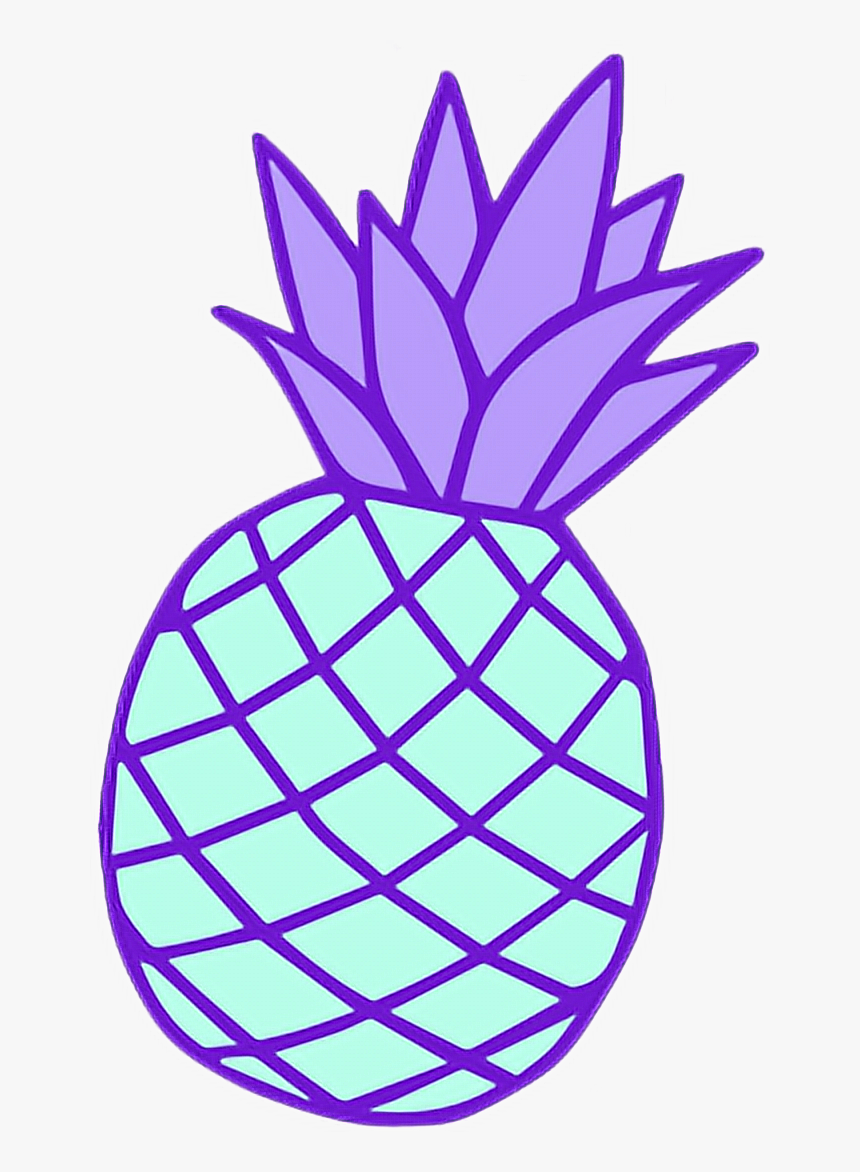 #ananas #pineapple #purple #cute #kawaii #pastel #pastelcolor - Easy Simple Pineapple Drawing, HD Png Download, Free Download