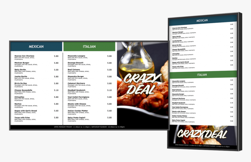 Digital Menu Board Software - Digital Menu Software, HD Png Download, Free Download