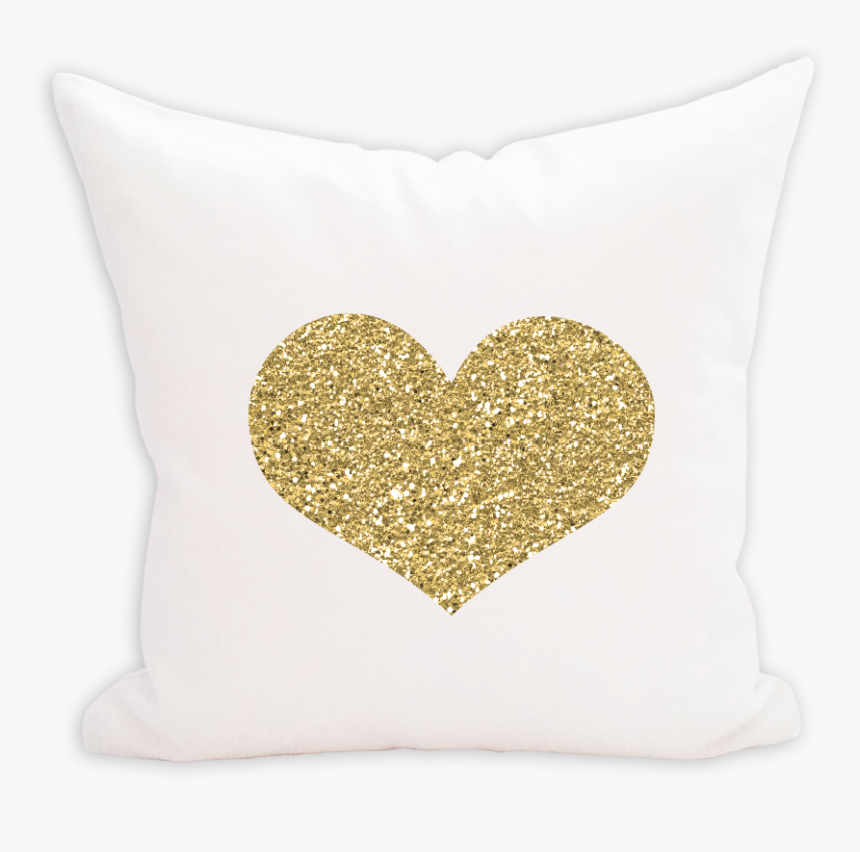 Glitter Gold Heart Pillow Cover - Throw Pillow, HD Png Download, Free Download