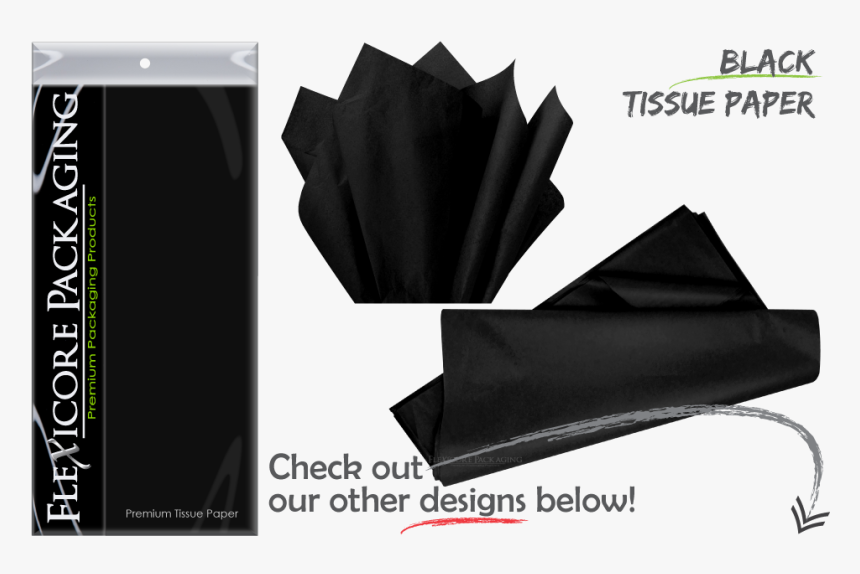 Black Diy Art Craft Paper Tassels Garland Bulk Solid - Tissue Paper, HD Png Download, Free Download