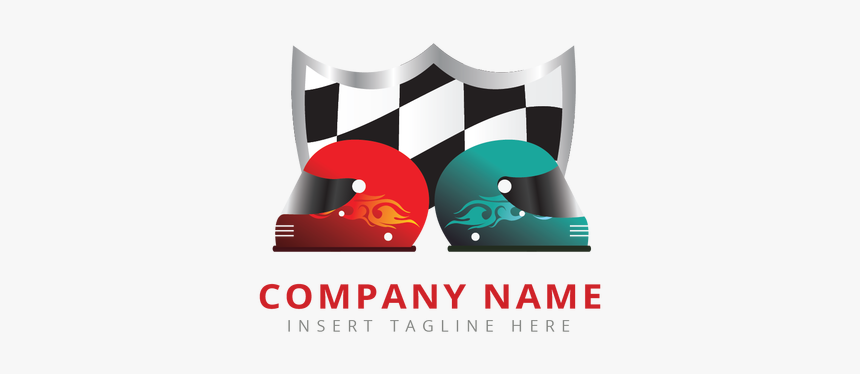 Racing Helmets In Front Of A Shield On A White Color - Graphic Design, HD Png Download, Free Download