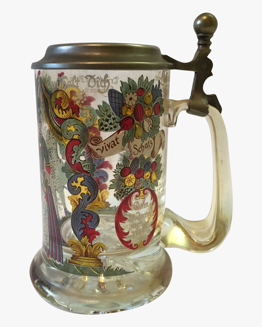 Vintage Glass Beer Steins With Pewter Lid, HD Png Download, Free Download