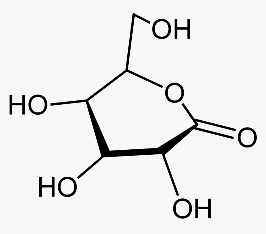 Glucono Delta Lactone 2d Skeletal Perspective - 2 Bromo 5 Hydroxy 3 Nitrobenzoic Acid, HD Png Download, Free Download