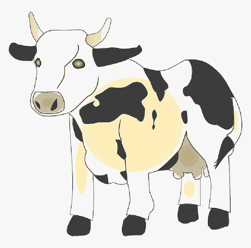 White, Cartoon, Farm, Cow, Free, Milk, Dairy, Cows - Cow Clip Art, HD Png Download, Free Download