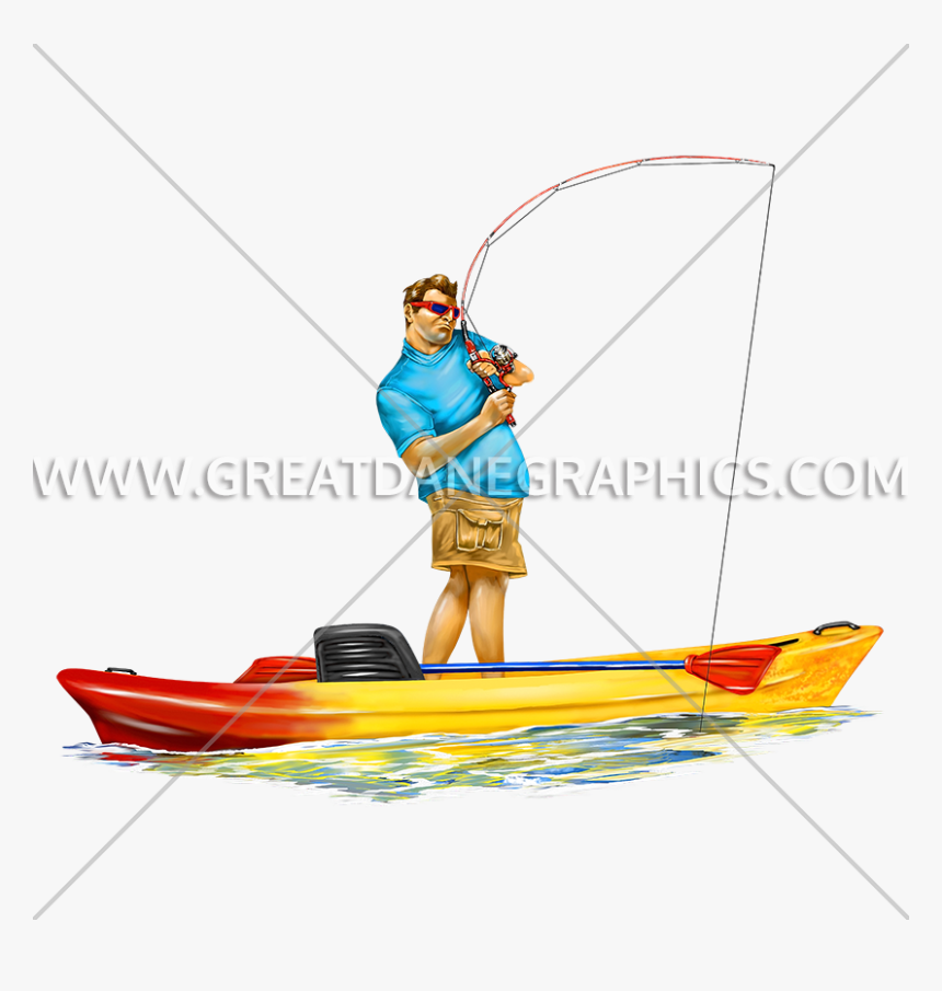 Kayak Stand Up Fishing - Illustration, HD Png Download, Free Download