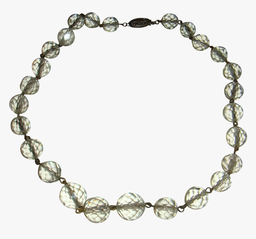 Sterling Silver And Rock Clear Crystal Faceted Glass - Choker, HD Png Download, Free Download