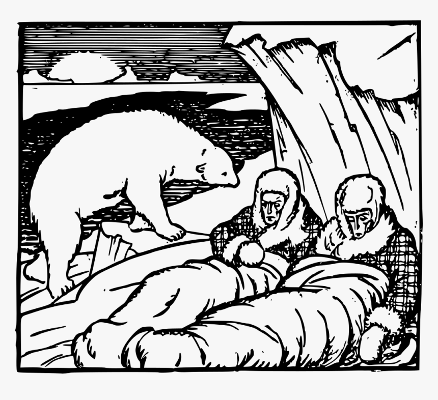 Polar Bear And Sleeping Men - Bear Cubs Running Vector Art, HD Png Download, Free Download