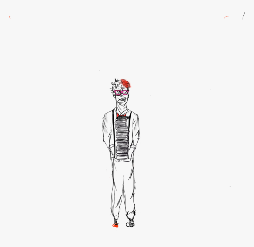 Zombie Holding Books - Sketch, HD Png Download, Free Download