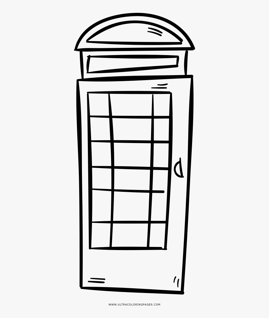 Phone Booth Coloring Page - Line Art, HD Png Download, Free Download