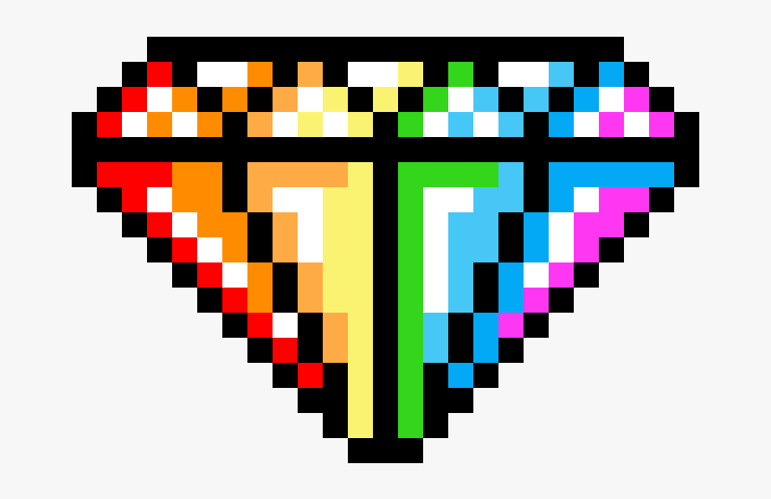 Pixel Art Rainbow Diamond, HD Png Download, Free Download