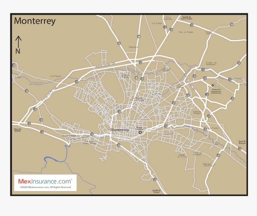 Monterrey Map - Atlas, HD Png Download, Free Download