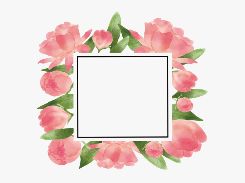 Frame Pink Flower Png, Transparent Png, Free Download