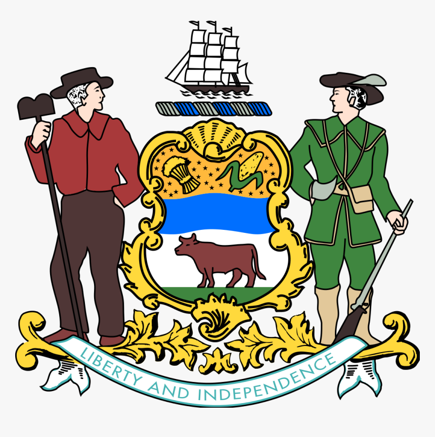 Coat Of Arms Of Delaware - State Flag Of Delaware, HD Png Download, Free Download