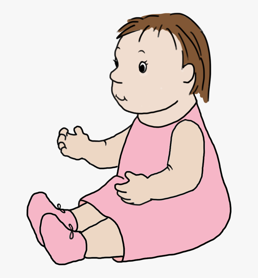 Baby Girl In Pink Sitting - Sitting, HD Png Download, Free Download