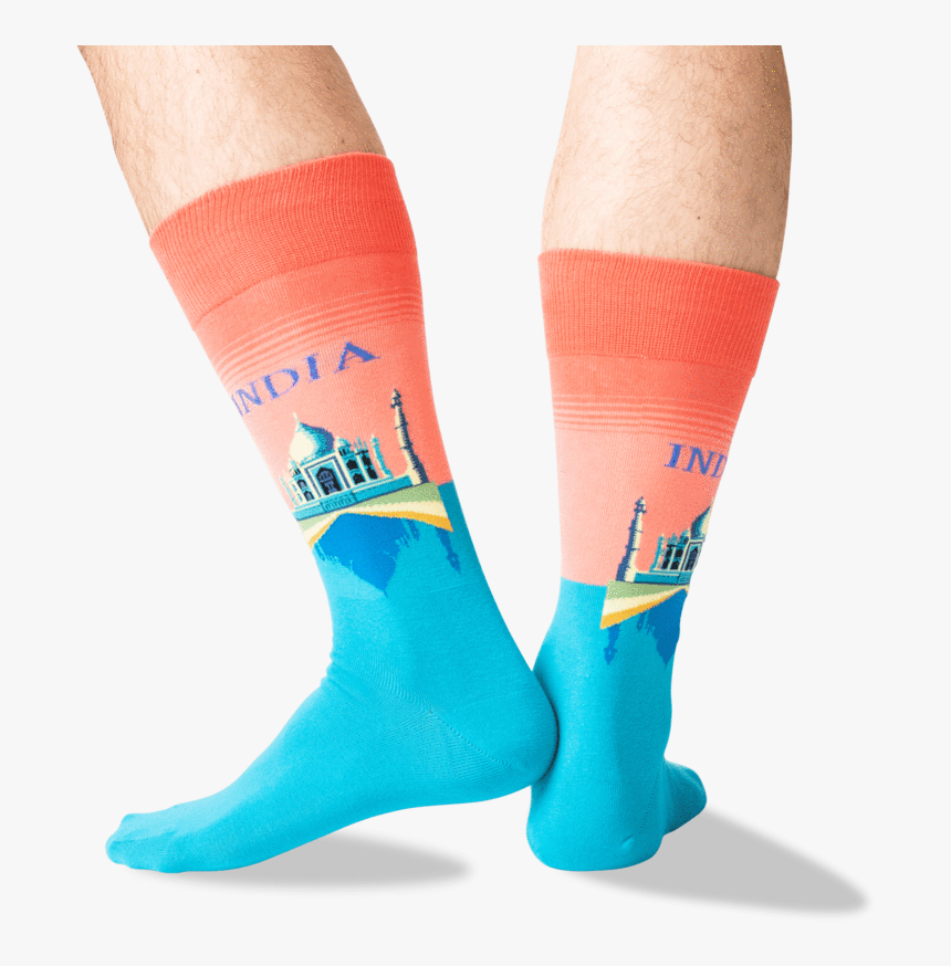 Men"s India Crew Socks In Coral Front"
 Class="slick - Hockey Sock, HD Png Download, Free Download