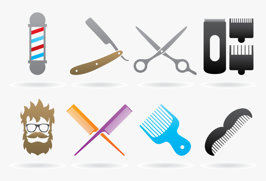 Comb Scissors Logo Barbershop - Barber Tool Logos, HD Png Download, Free Download