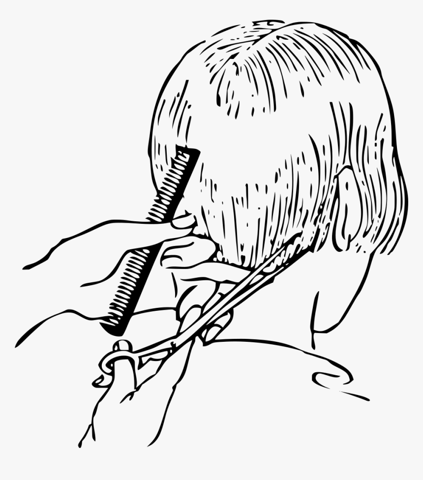 Hair Cutting Sketch, HD Png Download, Free Download