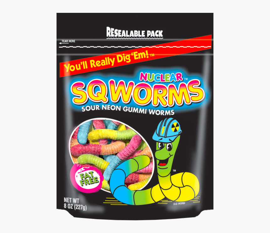 Welch"s Nuclear Sqworms Sour Neon Gummi Worms, - Snake, HD Png Download, Free Download