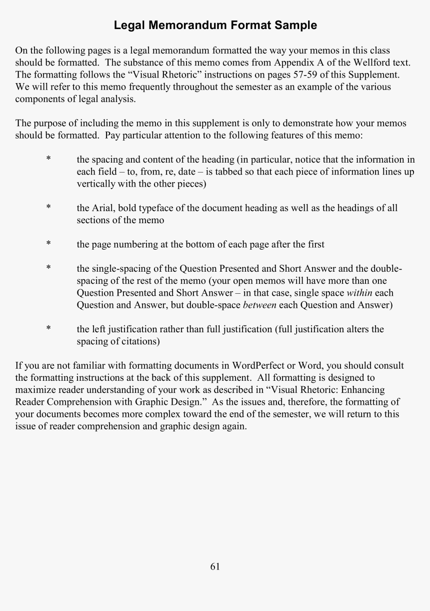 Hauptschablonenbild - Legal Memorandum Format, HD Png Download