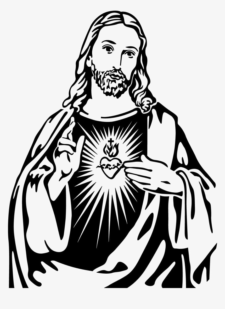 Pin By Alejandra Garcia On Ref - Jesus Black And White, HD Png Download ...