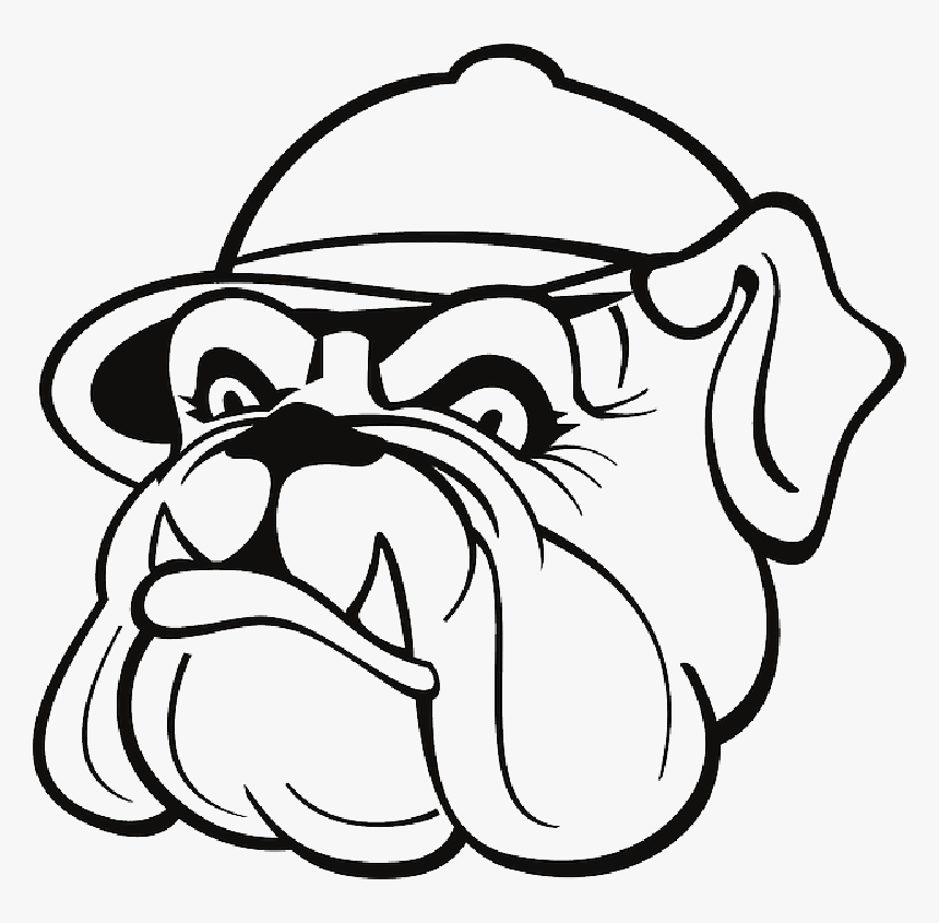 Pin Bulldog Outline Clip Art - Bulldog With Hat Drawing, HD Png Download, Free Download