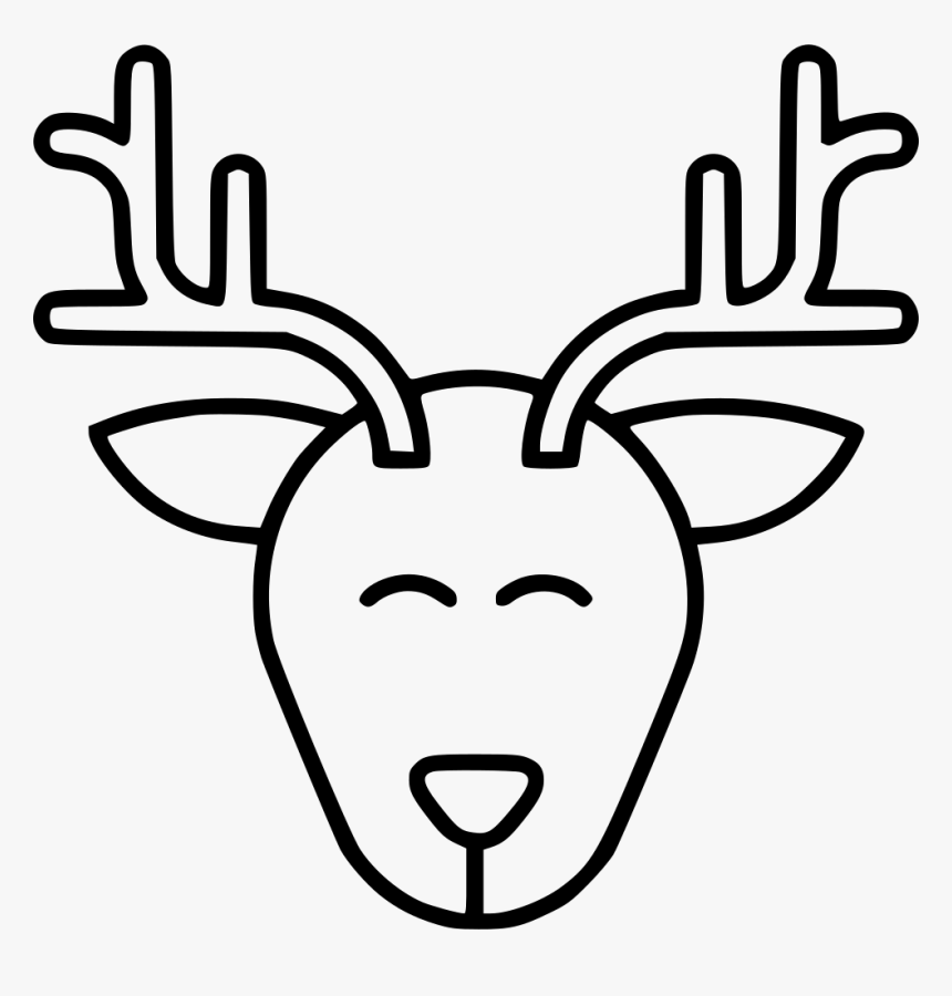 Deer - Reindeer Face Clipart Black And White, HD Png Download - kindpng.
