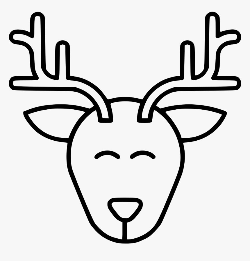 Deer - Reindeer Face Clipart Black And White, HD Png Download, Free Download