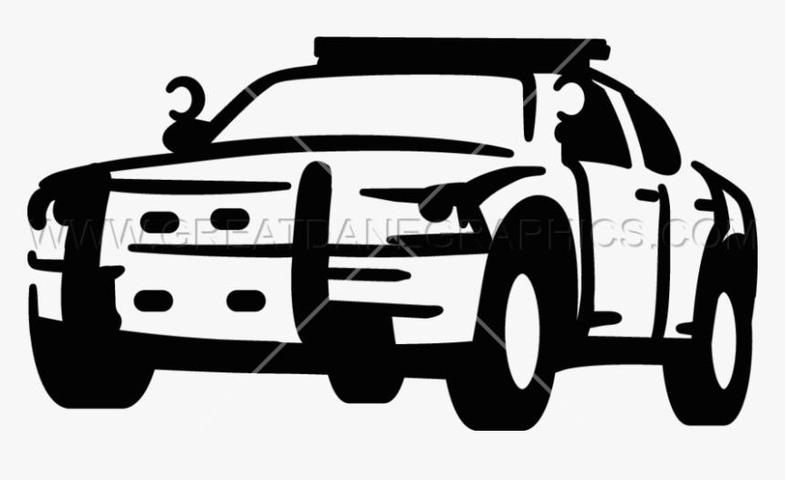 Police Car Clip Art Svg Police Car - Black And White Police Car Clip Art, HD Png Download, Free Download