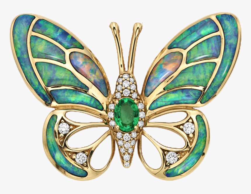 Emerald Butterfly Brooch, HD Png Download, Free Download