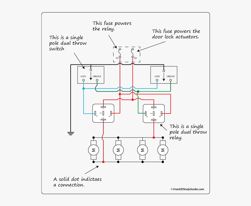 Door Lock Circuit - Ase Practice Test, HD Png Download, Free Download