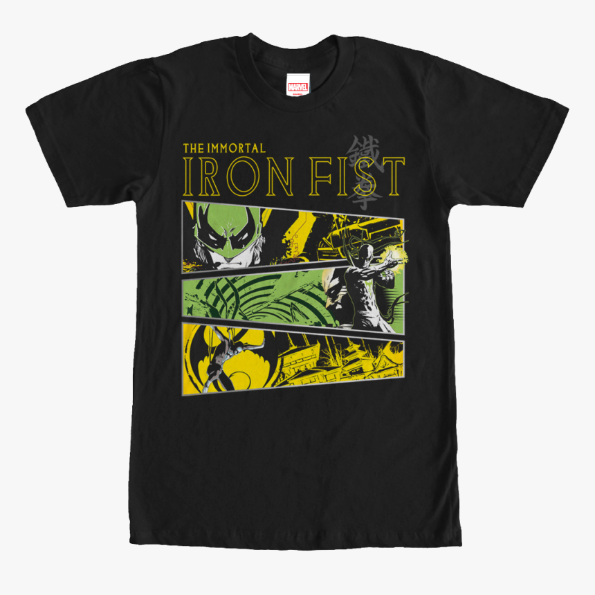 Marvel Comics Collage Iron Fist T-shirt - Active Shirt, HD Png Download, Free Download