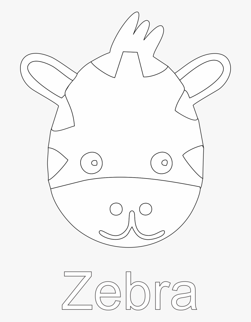 Zebra Face Line Art Black And White - Line Art, HD Png Download, Free Download