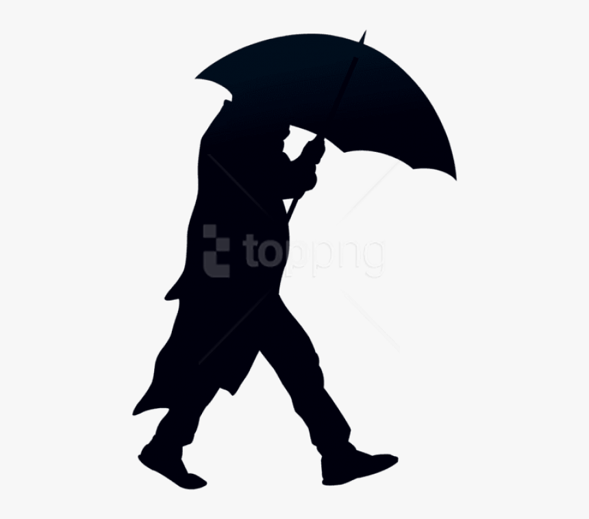 Free Png Man With Umbrella Silhouette Png Png Images - Person With Umbrella Silhouette, Transparent Png, Free Download