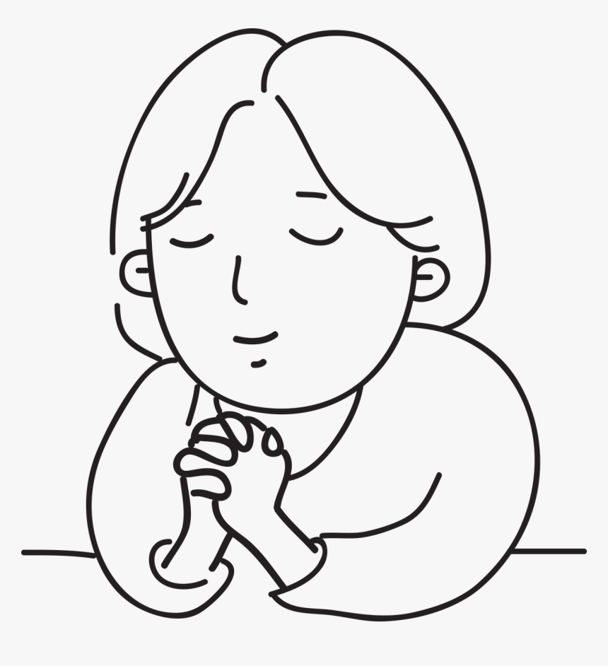 Praying Clipart Black And White, HD Png Download, Free Download