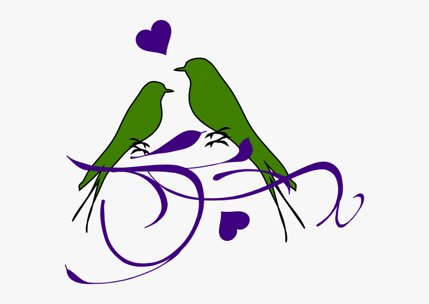 Birds On A Branch Svg Clip Arts - Wedding Love Birds Silhouette, HD Png Download, Free Download