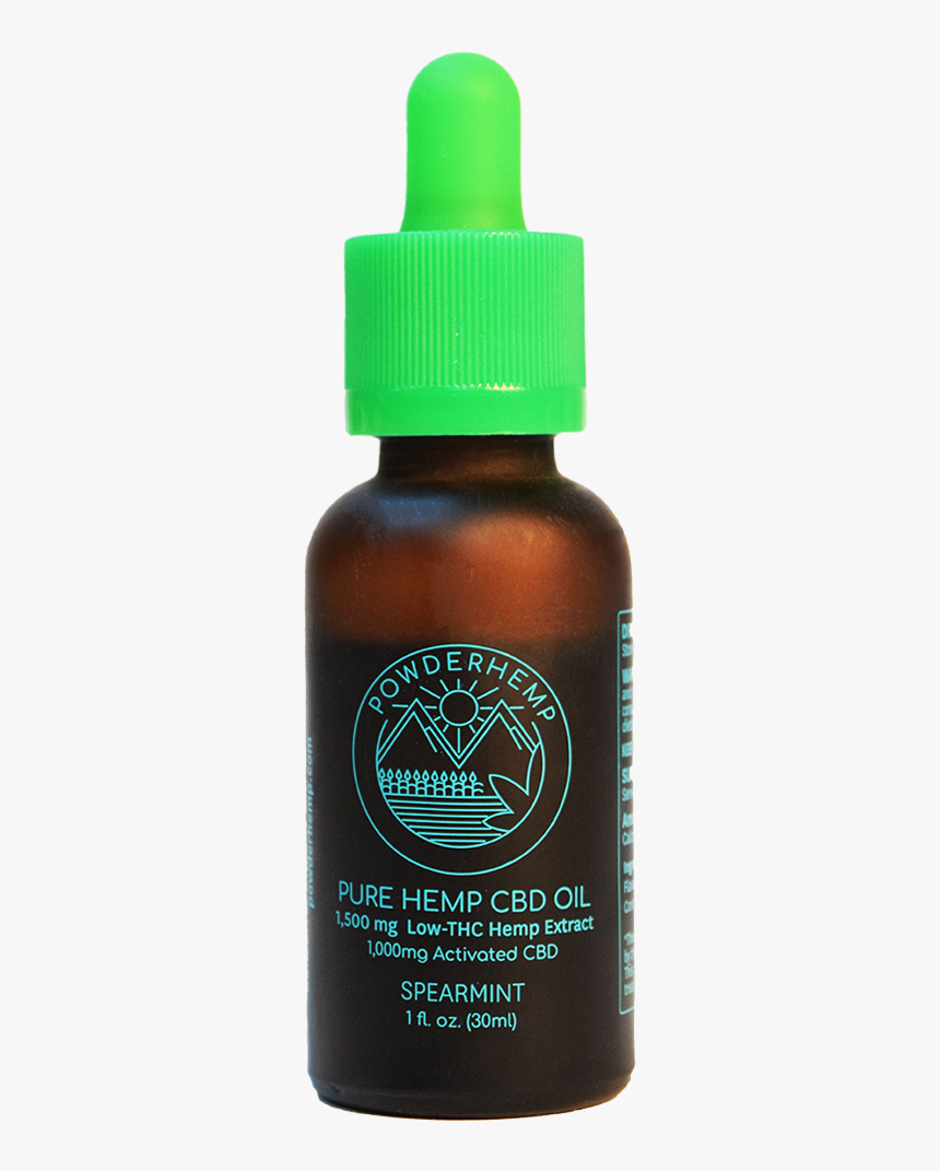 One Ounce Bottle Of Powderhemp Pure Hemp 1000 Mg Cbd - Glass Bottle, HD Png Download, Free Download