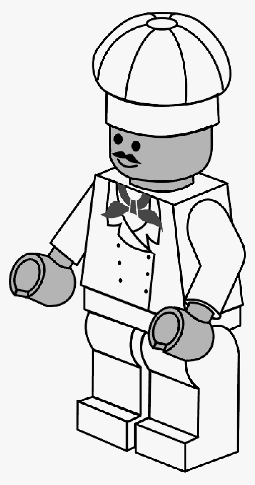 Chef, Cartoon, Free, Hat, Toy, Cook, Piece, Lego - Police Man Coloring Page, HD Png Download, Free Download