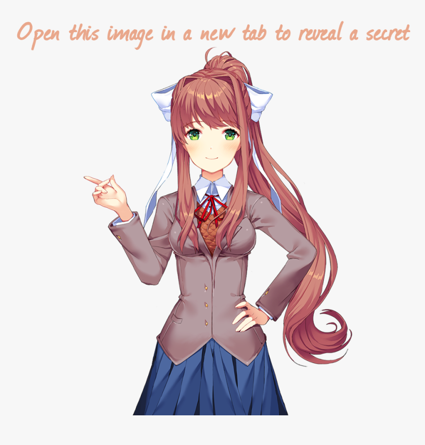 Monika Writing Tip Of The Day Clipart , Png Download - Doki Doki Literature Club Monika, Transparent Png, Free Download