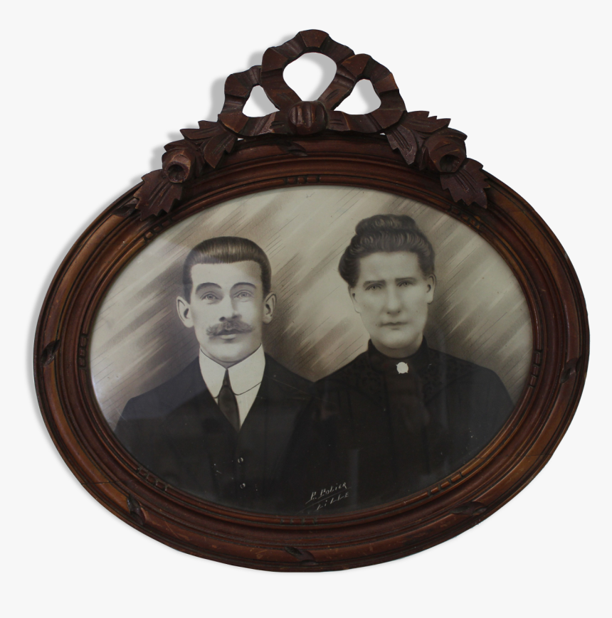 Oval Frame With Knot With Old Couple Portrait"
 Src="https - Old Couple Picture Frames, HD Png Download, Free Download